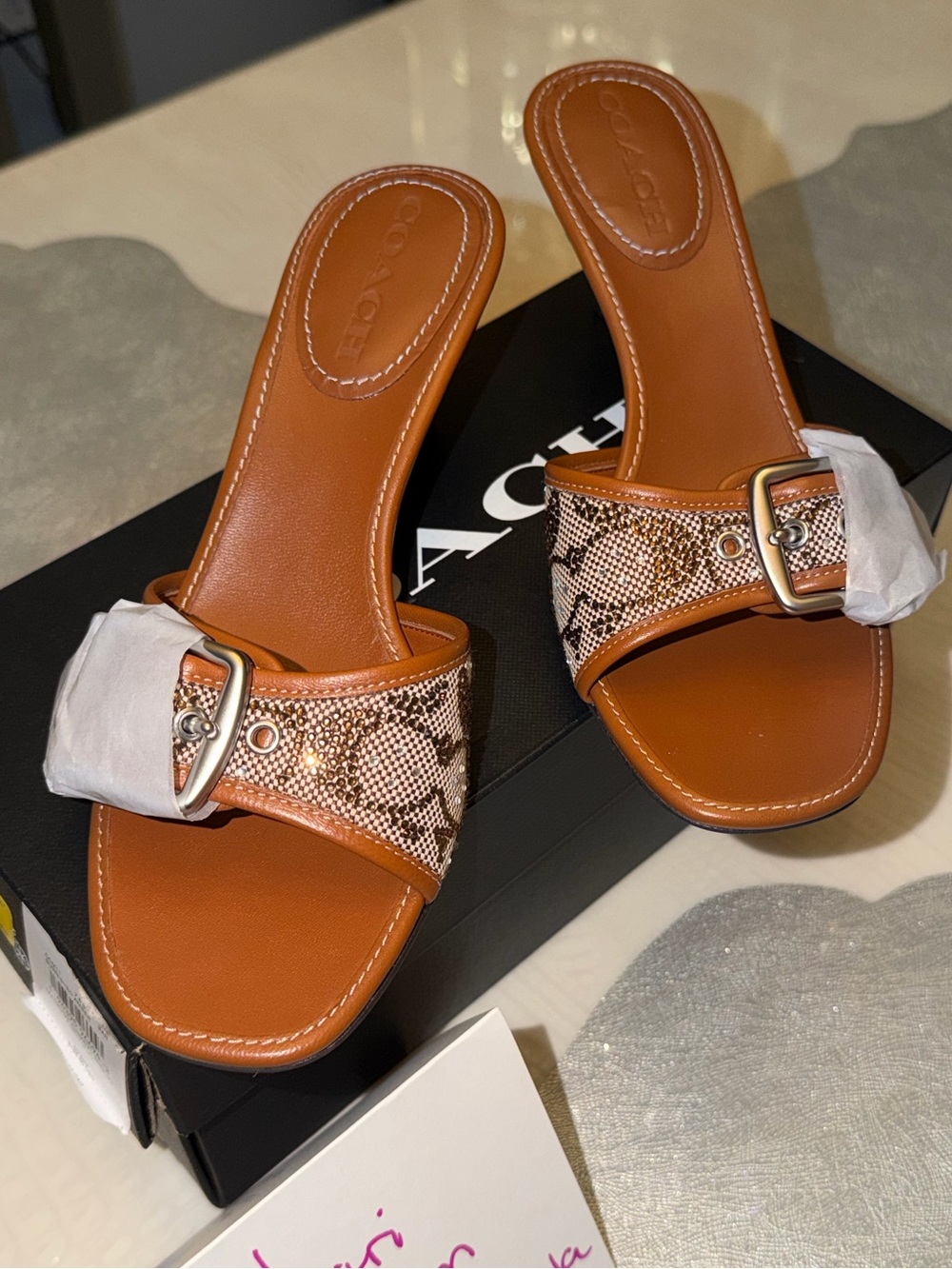 Coach Crystal Margot Sandal Burnished Amber